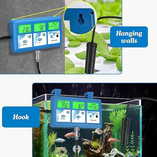 YINMIK pH EC Meter for Water Hydroponics, PPM Meter for Nutrients, Measure pH PPM Conductivity Temperature of Hydroponic Garden Water and Nutrient Solution, EC pH TDS Meter for Water, Aquarium, Pool