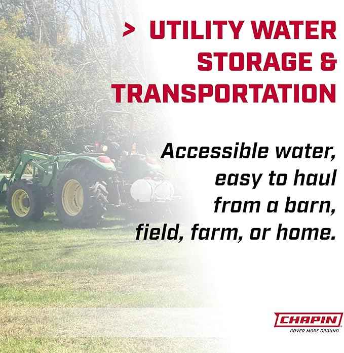 Chapin 97004: 15 Gallon Water Storage Tank, Utility Water Tank, Water Supply, for Farms, Acreage, Gardens, Orchards, Translucent White