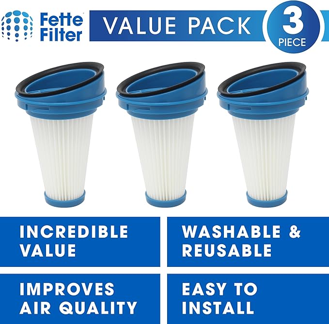 3-Pack Replacement Vacuum Dust Bin Filters for Black and Decker SVF11 Fits 2-in-1 Cordless Lithium Stick Vacuums HSV320J HSV420J HSV520J HSV320J32 HSV420J42 HSV520J01 SVA420B SVA520B - AquaVibe