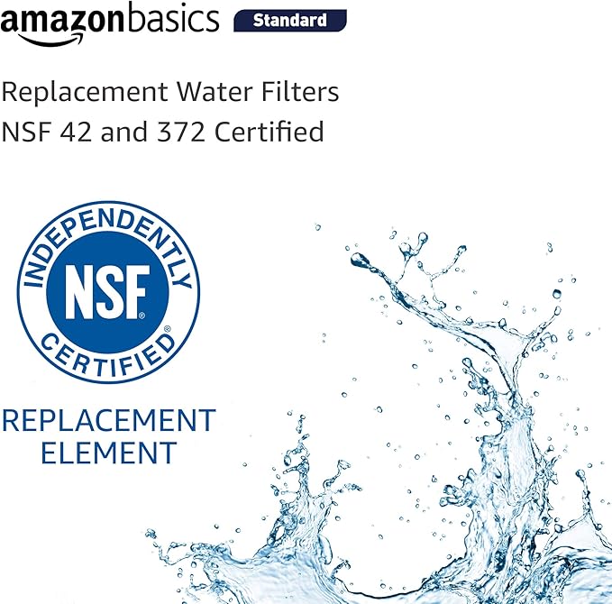 Amazon Basics Replacement LG LT1000P Refrigerator Water Filter, 3-Pack, Standard Filtration