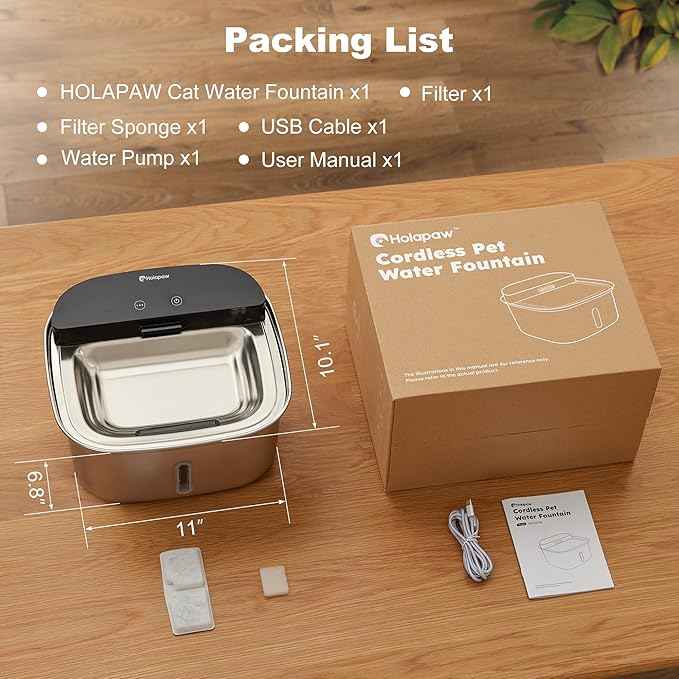 Wireless Cat Water Fountain Stainless Steel, 128oz/3.78L Cordless Automatic Water Dispenser for Cats and Dogs, Battery Operated Drinking Fountain for Pets with Motion Sensor, Ultra Quiet Pump