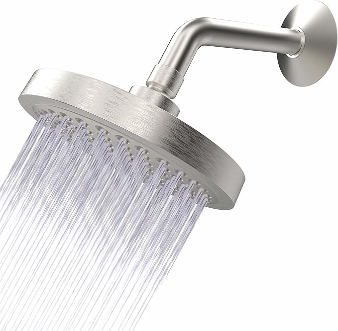 '-High Pressure Shower Heads - High Flow Shower Head - 1.8 GPM with Removable Restrictor - California Certified - Universal Replacement - Plumbers Tape Included - (Brushed Nickel Finish) - AquaVibe