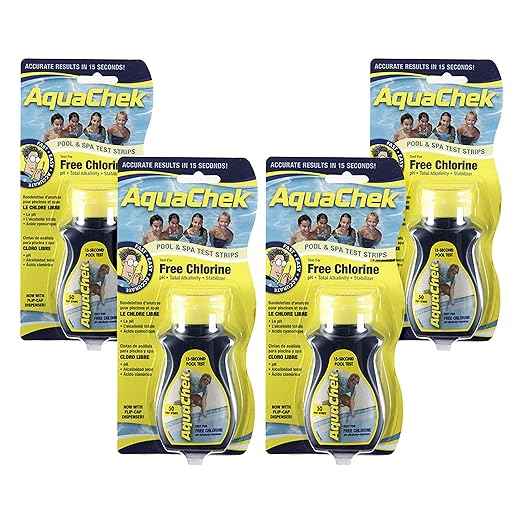 AquaChek 511244-04 Free Chlorine Swimming Pool Test Strips, 4-Pack