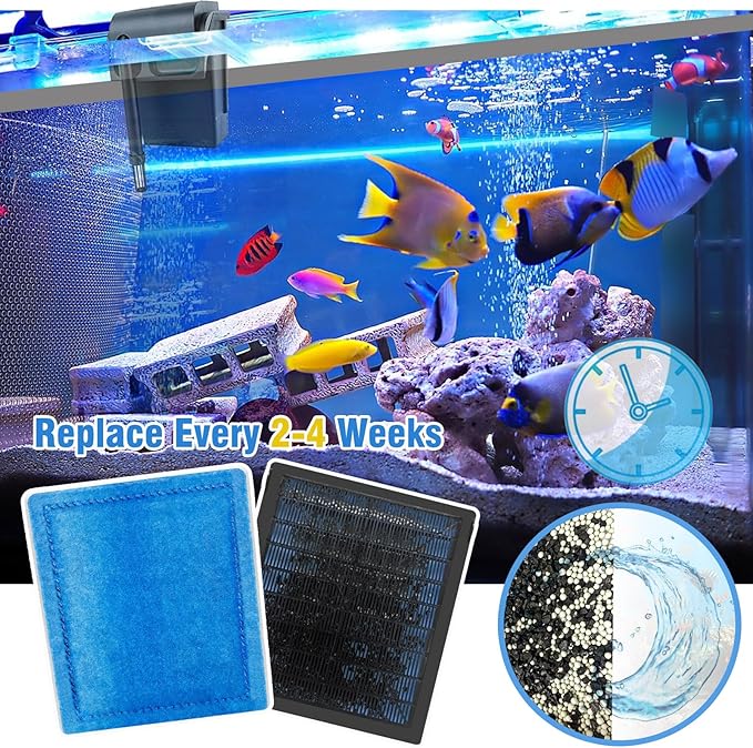 6-Pack Aquarium Filter Replacement Cartridges for Marineland Rite-Size C & Aqua-Tech EZ-Change #3,Fit for PRO Power Filters 200/275/350/375 - AquaVibe