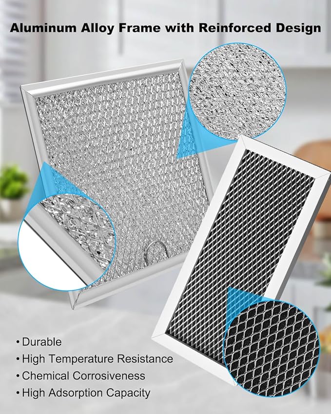 Microwave Charcoal and Grease Filter Fit for Samsung ME19R7041FS, ME19R7041FS/AA, ME19R7041FT, ME19R7041FT/AA, ME19R7041FB, ME19R7041FB/AA