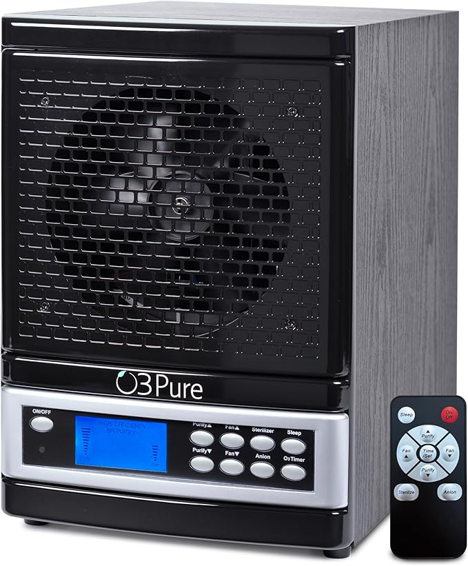 O3 Pure Whole Home Ozone and Ionizer Air Purifier with UV HEPA PCO and Carbon Filtration