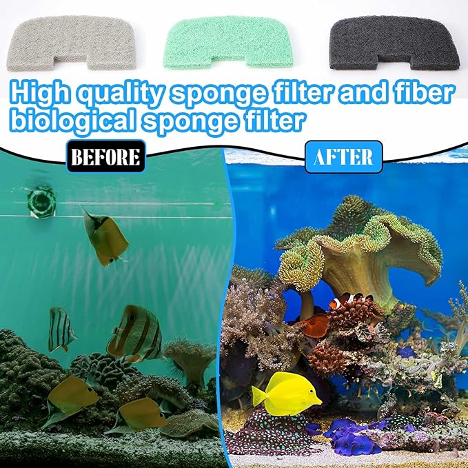 52 Pcs Replacement Filter Media Kit Compatible with Fluval 106/107 Aquarium Filters Include Biological Foams Ammonia Remover Phosphate Pads Nitrite Remover, Towel and Grease - AquaVibe