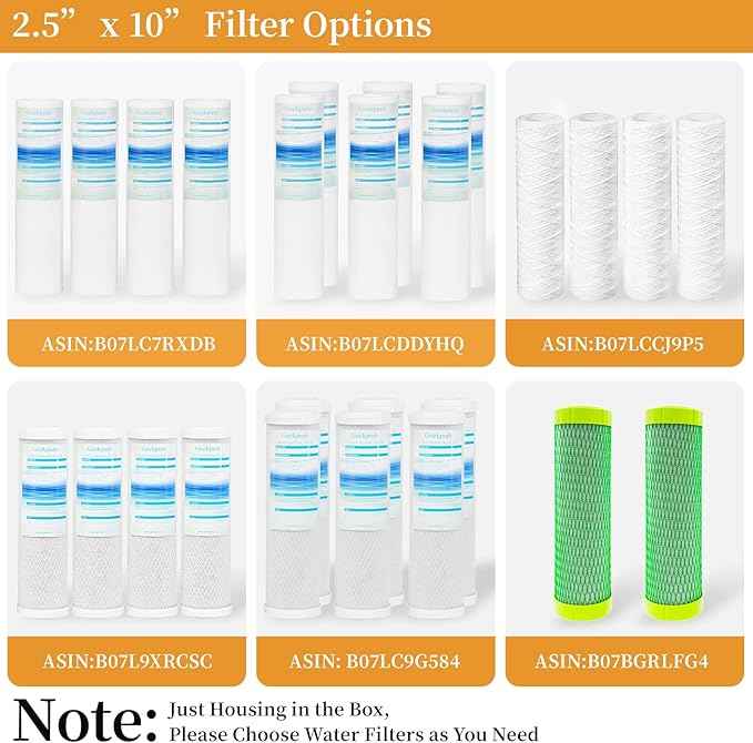Geekpure 10 Inch Reverse Osmosis Water Filter Housing for RO Filtration System -1/4" Port-2.5" - AquaVibe