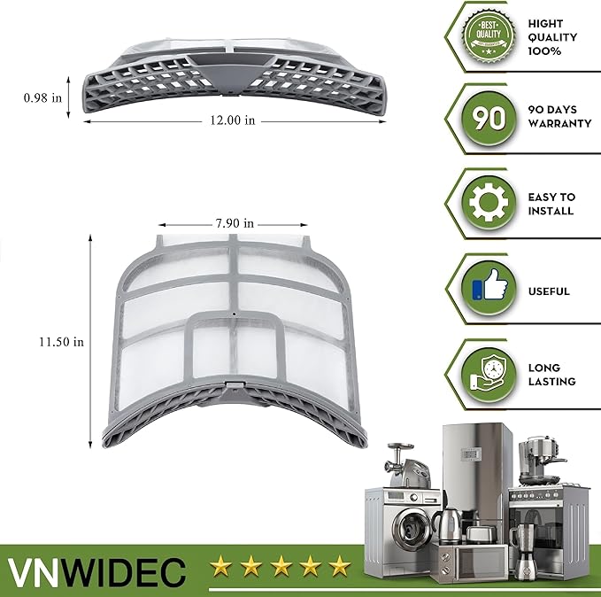 Upgraded DLEX5000V DLEX8100V DLEX8100W DLEX5000K DLEX5005K Dryer Lint Filter Replacement for LG Dryer