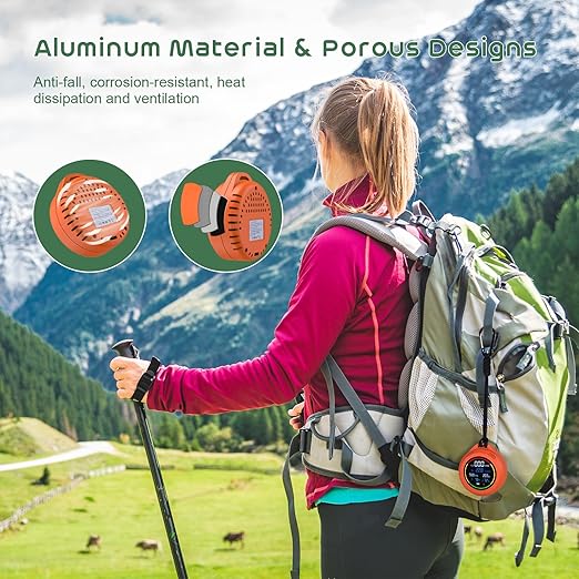 Oxygen Detector,SQECH 6-in-1 Air Oxygen Monitor Measures CO/O2/Temperature/Humidity/Altitude/Atmospheric Pressure,Portable Oxygen Monitor with Alarm & Color Backlight,for Indoor,Camping,RV,Travel