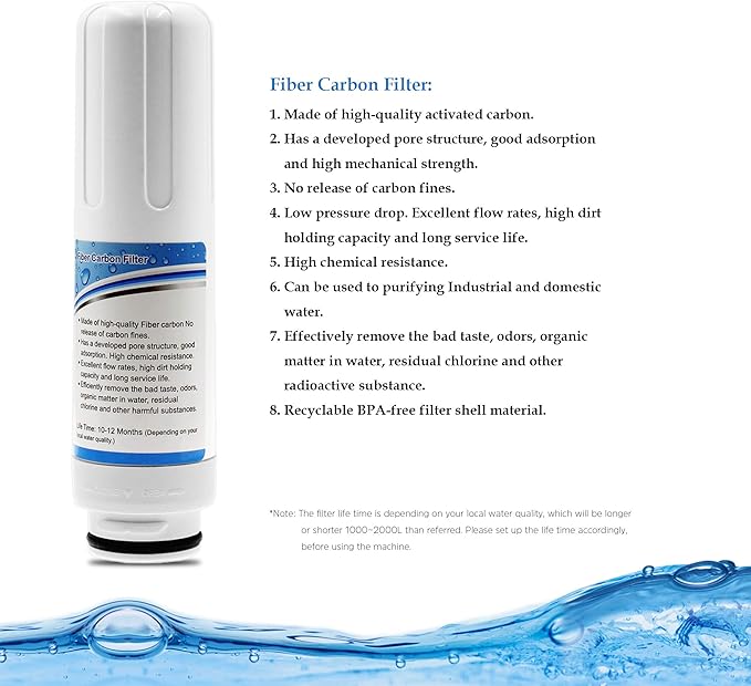 Replacement Internal Active Carbon Filter For PH3.5~10.5 Alkaline Water Ionizer Purifier Machine Only