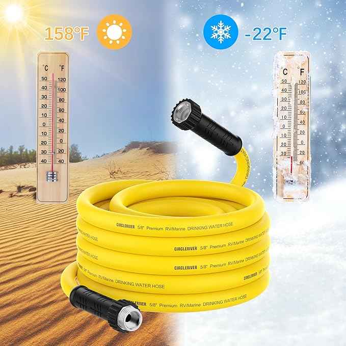 RV Drinking Water Hose 15FT with Storage Bag, 5/8" Premium Fresh Water Hose for RV, Camping, Marine, Trailer and Truck, BPA Free, Anti-Kink and Leak-Free, Drinking Water Safe