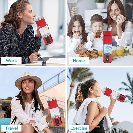 Hydrogen Water Pitcher, 250ml 5000PPB Portable Water Ionizer Hydrogen Water Bottle for Home Office Travel Exercise (Red)