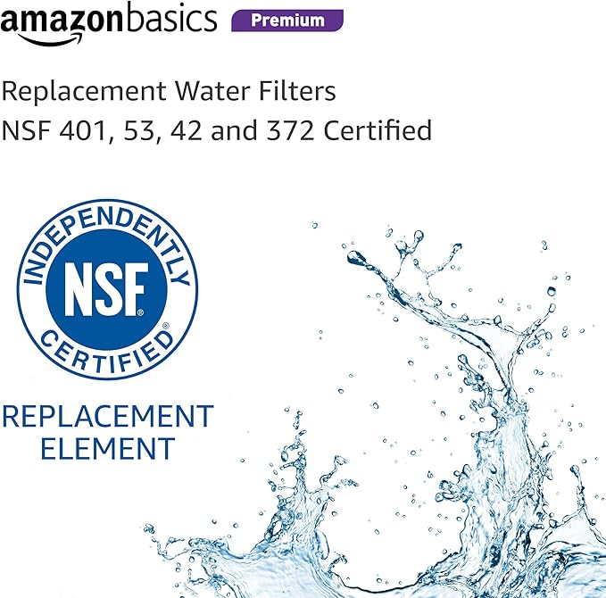 Amazon Basics Replacement LG LT700P Refrigerator Water Filter Cartridge - Pack of 3, Premium Filtration