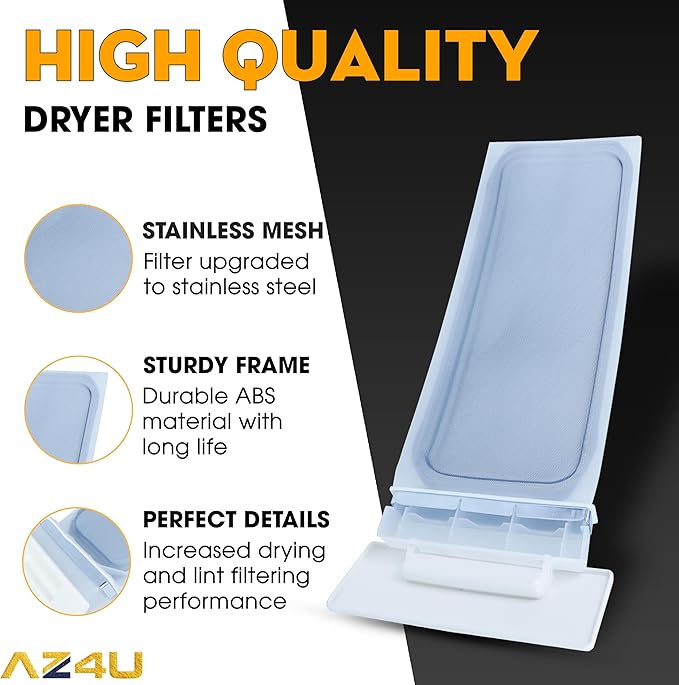 AZ4U W10717210 W11522758 Dryer Lint Filter Case Screen Replacement for Kenmore, Whirlpool, Maytag, Crosley Dryer replaces W10641634 W11451394 W11538107 348846, 348851, 689465, 8557857, 8557882 Etc