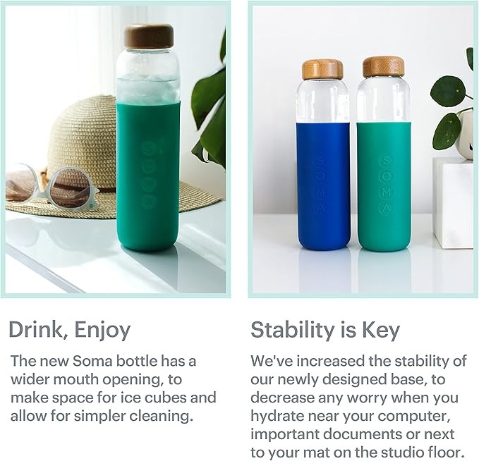 Full Circle V.2 17 oz. Glass Water Bottle - Emerald