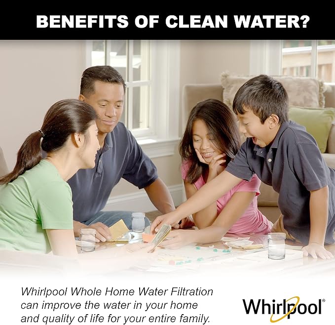 Whirlpool Granular Activated Carbon 10" x 2.5" Replacement Water Filter WHKF-GAC, Reduces Chlorine, Bad Taste & Odor, Use with Home Under Sink Drinking Water Filtration or Reverse Osmosis System