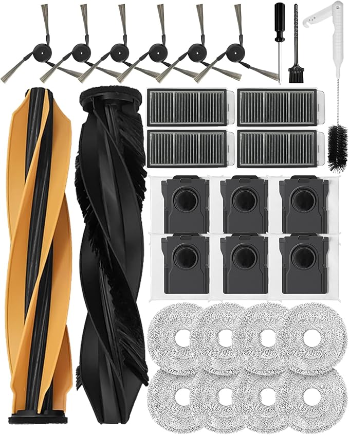29 Pack Accessories Kit Compatible with Dreame X50 Ultra Complete/L50 Pro Ultra/L50 Ultra/X50 Master/L40s Pro Ultra/Mova V50 Ultra Complete Replacement Parts, Main Brushes Dust Bags - AquaVibe