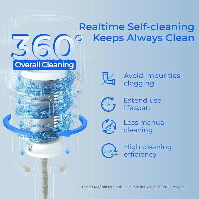 Waterdrop 15UA Under Sink Water Filter System, Under Counter Water Filter Direct Connect to Kitchen Faucet, and Waterdrop Spin Down Sediment Filter, Reusable Whole House Water Filter System 50 Micron