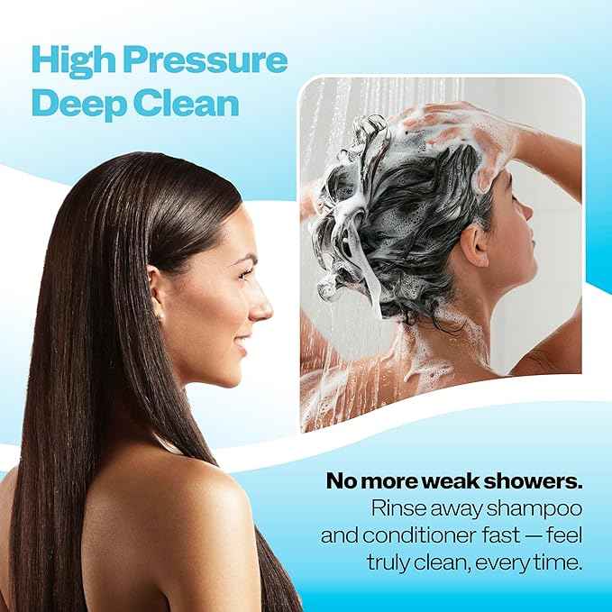 ShowerEnvy 5.0 Filtered Shower Head – 15-Stage Water Softener with Vitamin C & E for Healthy Skin & Hair – High Pressure, Hard Water Purifier – Cartridge Included