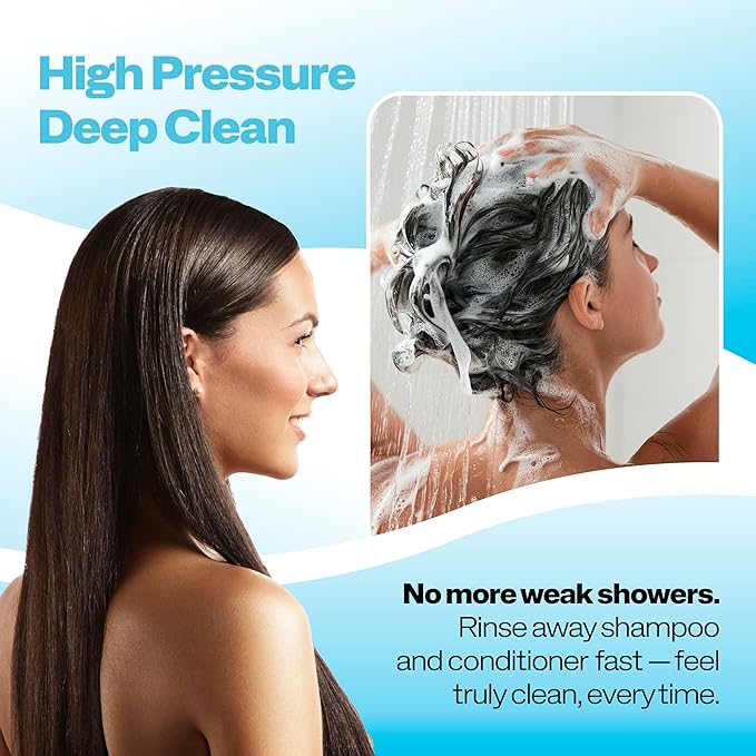 Shower Envy 5.0 Filtered Shower Head – 15-Stage Water Softener with Vitamin C & E for Healthy Skin & Hair – High Pressure, Hard Water Purifier – 2 Cartridge Included