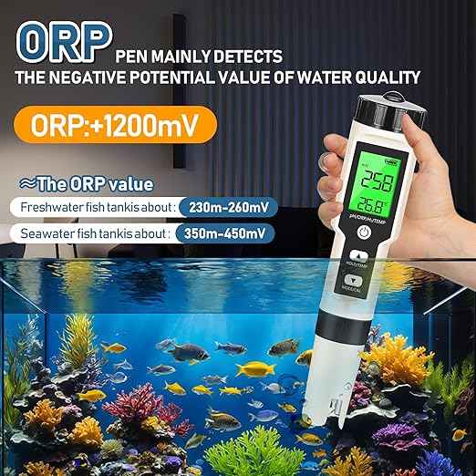Hydrogen Water Tester 4 in 1 PH,H2,ORP&Temp,pH Meter ORP Meter Hydrogen Tester for Water with ATC & Backlight,Accurate Hydrogen Water ppb/ppm Meter