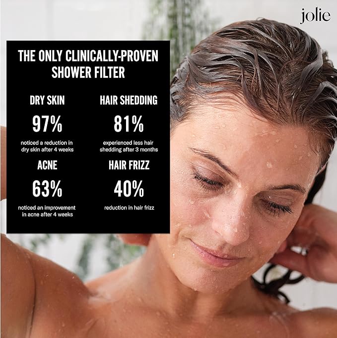 THE JOLIE FILTERED SHOWERHEAD with Shower Filter System- High Pressure Showerhead, Hair and Skincare Accessory to Improve Beauty and Personal Care Routine (Gold)