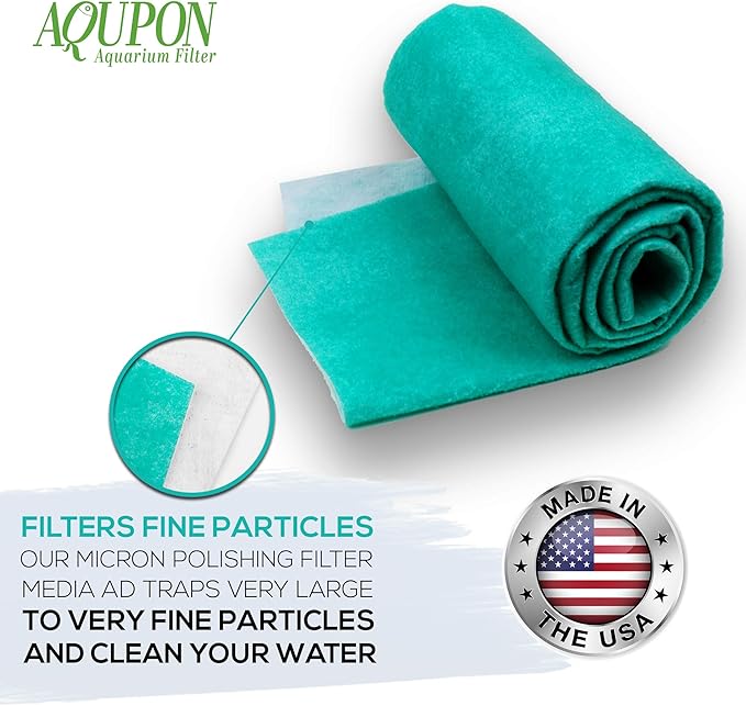 Aquarium Polishing Filter Pad 100 Micron Filters - Media Pads - Cut to Fit 24" by 36" - for Fish Tanks, Aquaculture, Hydroponics - USA Manufacturer (4 Pack)