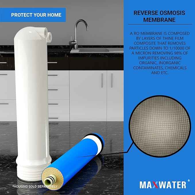 50 GPD Reverse Osmosis RO Membrane Under Sink Drinking Water Filter Purifier System, Universal Fit Replacement Cartridge for FLTMEME50, MC7, WP560018, TW30-1812-50-5 Packs
