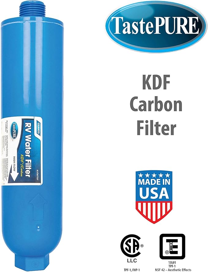 Camco TastePURE Camper/RV Water Filter + Camper/RV Water Pressure Regulator