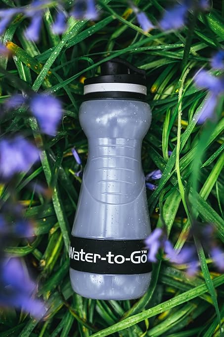 Small Filtered Water Bottle (18.5oz/55cl) Value Bundle with Three Filters, Nanofiltration Water Bottle with Filter for Travel, BPA-Free Bioplastic. Green