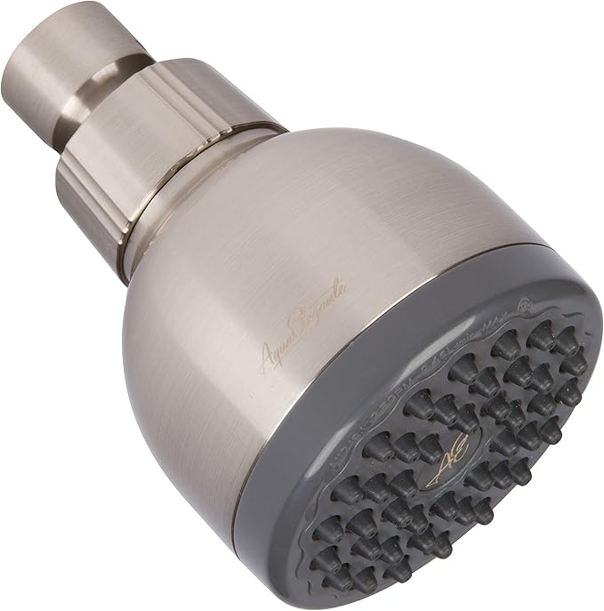 Aqua Elegante High Pressure Showerhead Brushed Nickel - Best Wall Mount, Bathroom, RV Shower Head For Low Flow Showers, 2.5 GPM - Brushed Nickel - AquaVibe