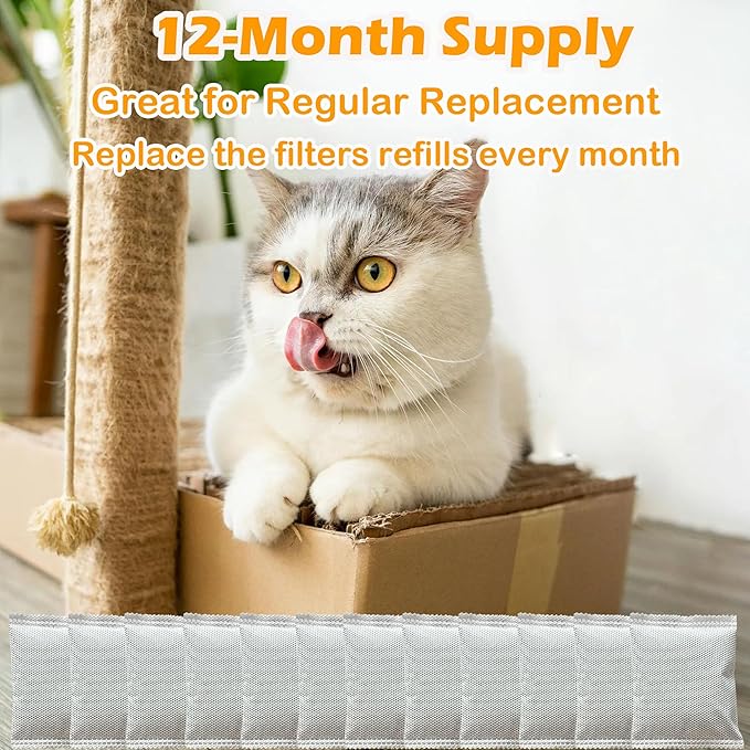 Activated Charcoal Filters Refills for Modkat Flip Litter Box, Odor Filters for Modkat XL Litter Box (12 Pack)