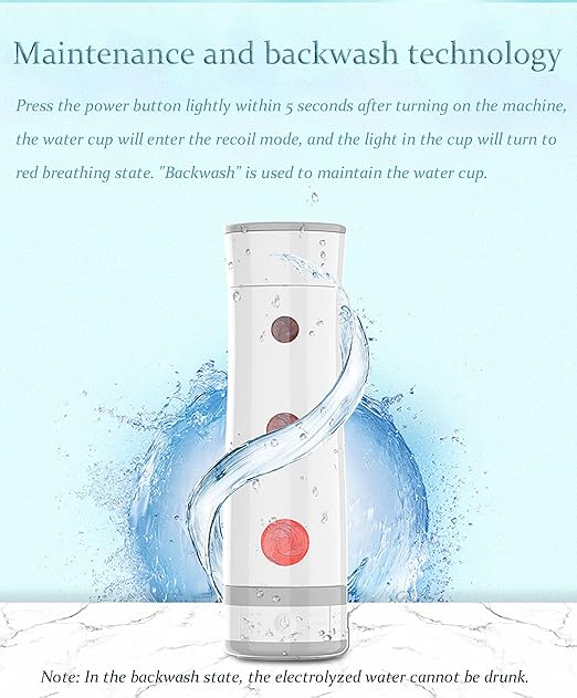 Portable Hydrogen Water Bottle Generator, 350ml USB Charge Hydrogen Water Maker, Rich Water Ionizer Machine for Fitness, Daily Drinking (White)