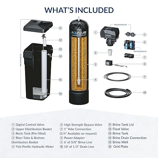 Aquasure Harmony Series Water Softener Plus Iron Removal w/Aquatrol Digital Control Head and Premium Grade Fine Mesh Resin (32,000 Grains)