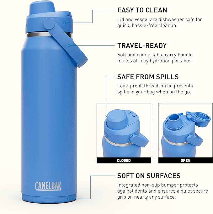 CamelBak Thrive Chug Insulated Stainless Steel Water Bottle Sky Blue, 32oz