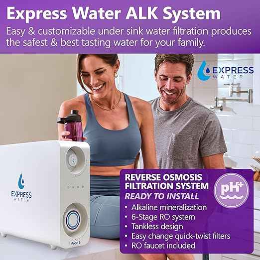 Express Water 600 GPD Tankless Reverse Osmosis System - 2:1 Pure to Drain Reverse Osmosis Water Filter System, Easy Install, Quick Twist Filters RO Water System - RO System Under Sink, Brushed Nickel
