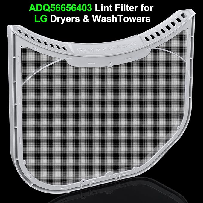 ADQ56656403 Lint Filter Replacement for LG Dryers & WashTowers, Ultra Durable Dryer Lint Screen Trap, Compatible with Part Number AP7012980 PS16546780