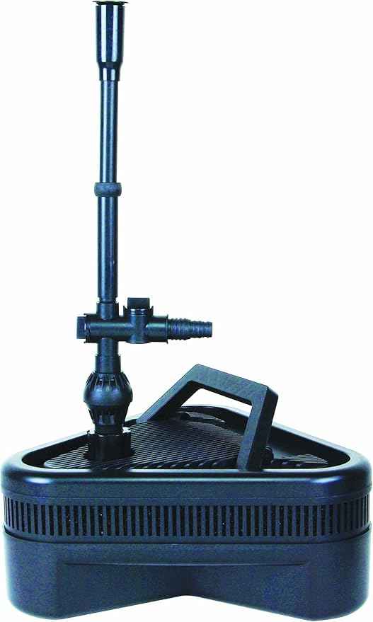 Lifegard Aquatics ALL-IN-ONE Pond Filter System with Quiet One – Single Capacity – For Cleaning 1000 Gallons Pond – Includes 584 GPH Pump, Fountain Heads, Ultraviolet Sterilizer, Mechanical Filtration