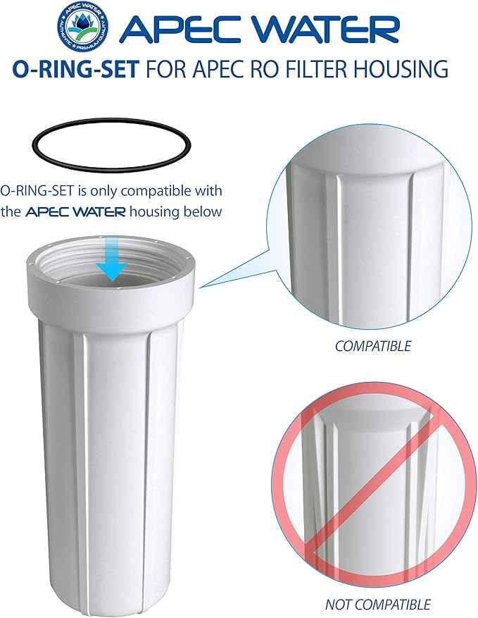APEC Replacement ORing for ROES-50 3.5" OD Reverse Osmosis & 5-TCR-QC US Made 10" Inline Carbon Filter with ¼” Quick Connect & Ultimate Series US Made Stage 1, 2 & 3 Replacement Filter