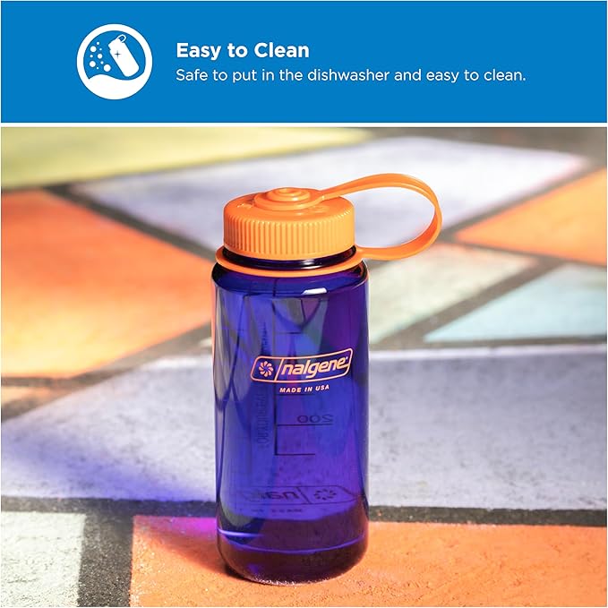 Nalgene 16 oz Wide Mouth Water Bottle | BPA-Free, Durable & Leak Proof, Lightweight Travel Bottle, Fits in Cupholders, Periwinkle