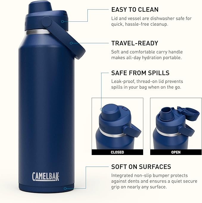 CamelBak Thrive Chug Insulated Stainless Steel Water Bottle Navy, 40oz