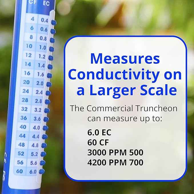 Bluelab TRUNCOMV2 Commercial Truncheon Nutrient Meter with Increased Measurement Range, Digital Conductivity (TDS, EC, ppm 500, ppm 700, CF) Tester in Water, Tool for Hydroponic System and Plant Grow