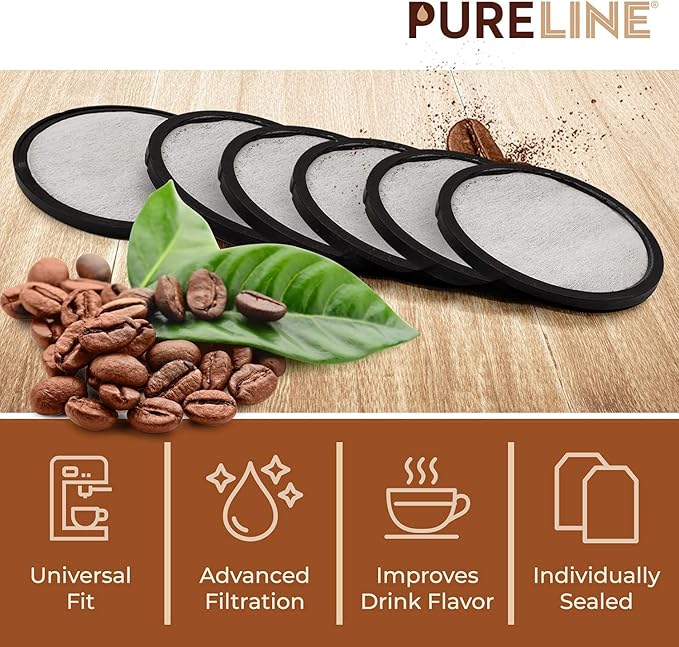 Pure Line Replacment for Mr. Coffee Water Filter Charcoal Disks. Universal Fit for Mr. Coffee Machines. (12 Pack) - AquaVibe