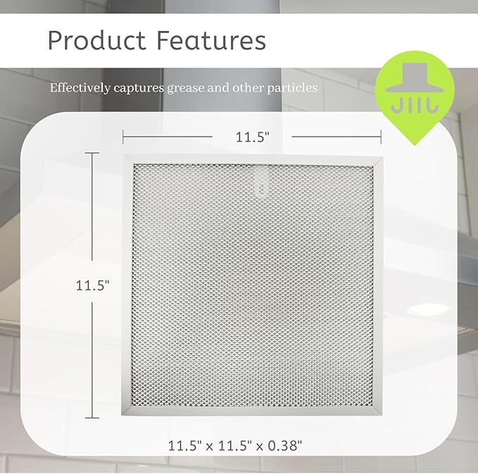 2Pcs Range Hood Grease Filter Fit for Broan BXT1 and Fit for NuTone AR1 Series Replace S99010467 99010467 5-layer Aluminum Alloy Material Grease Filter 11.5 x 11.5 x 0.38 Inch