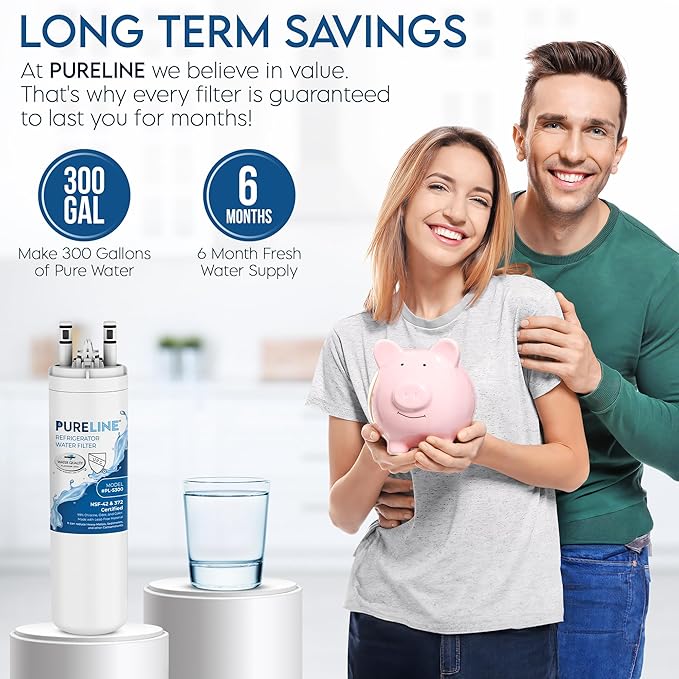 Pureline Replacement for WF3CB Refrigerator Water Filter, Compatible with Pure Source 3 Water Filter (3 Pack)