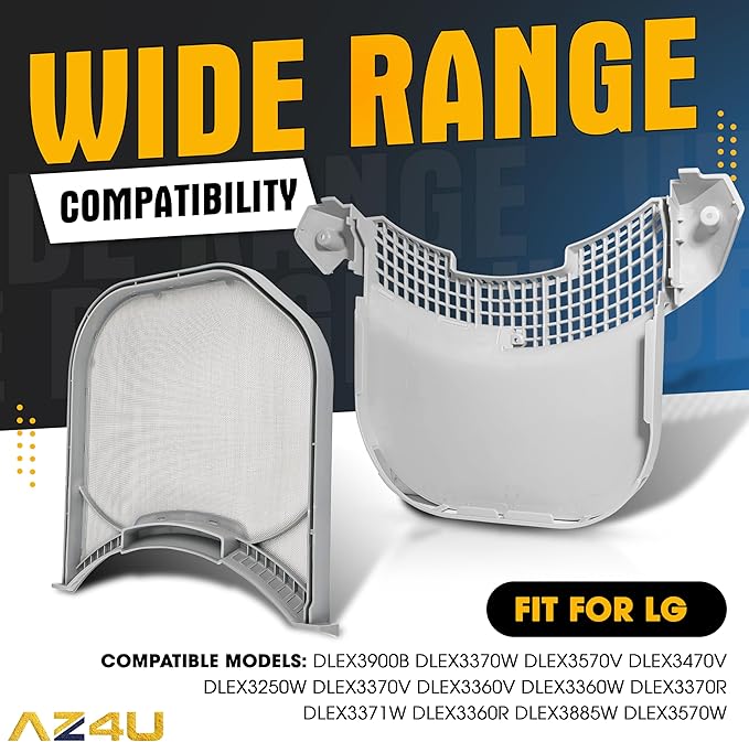 Dryer Lint Filter Screen And Lint Trap Cover Housing Replaces For LG DLG3051W DLG3171W DLGX3471V DLGX3471W DLGX3571V DLGX3251W DLGX3876W DLG3181W DLG3501W DLG3401W DLG3601W DLG3461W DLG2602W DLGX3901W - AquaVibe