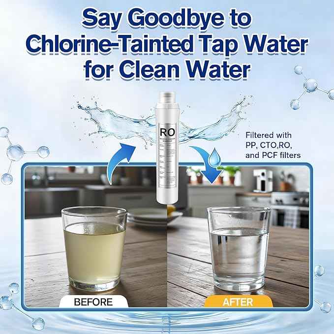 1 Pack RO Water Filter Replacement Compatible with Bluevua RO100ROPOT, 1 RO Water Filters, Improved Drink Quality, Easy to Replace for Household Daily Use Drinking