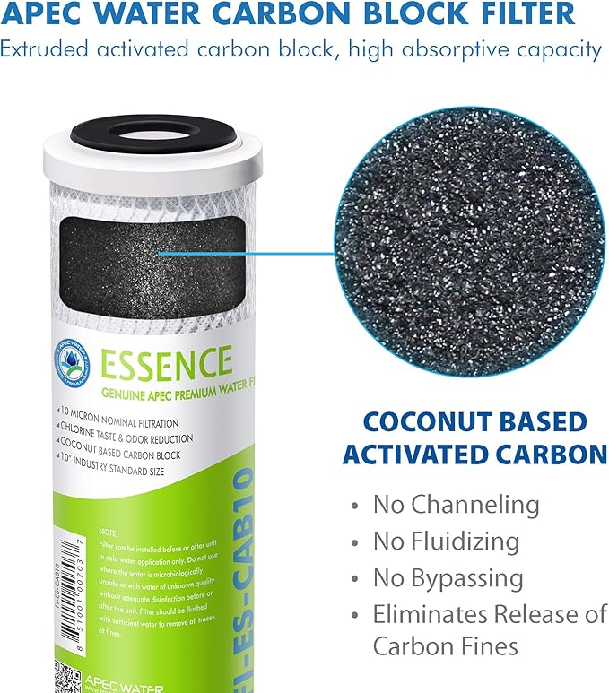 APEC Water Systems FILTER-SET-ESPH High Capacity Replacement Filter Set For Essence Series Alkaline Reverse Osmosis Water Filter System Stage 1-3&6