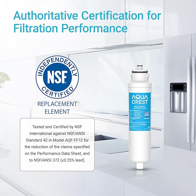 AQUA CREST DW2042FR-09 Refrigerator Water Filter, Replacement for Daewoo DW2042FR, Kenmore 46-9130, DW2042FR-09, Aqua Crystal DW2042F-09, FRN-Y22D2V, FRN-Y22D2W, 2 Pack